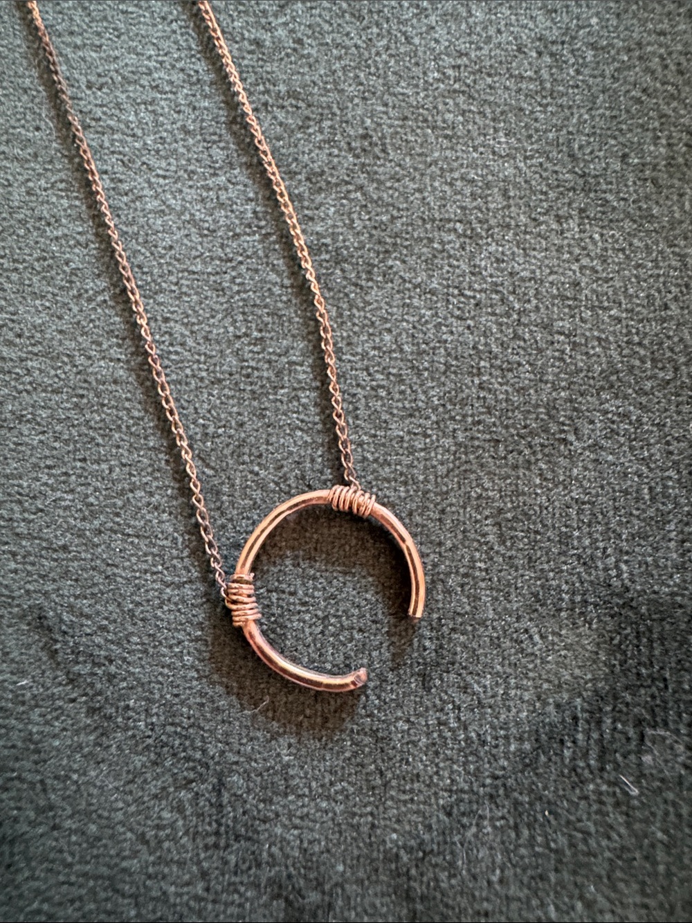Gold Open Circle horseshoe Pendant Necklace - Women Jewelry